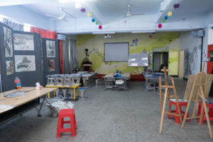 The Nan'an factory offers art classes to local kids in this classroom